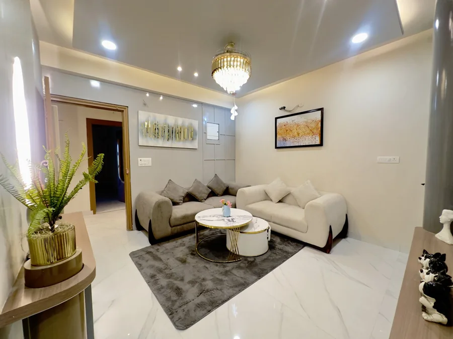 Kalyan EVA actual 3 BHK flat · Living room seating