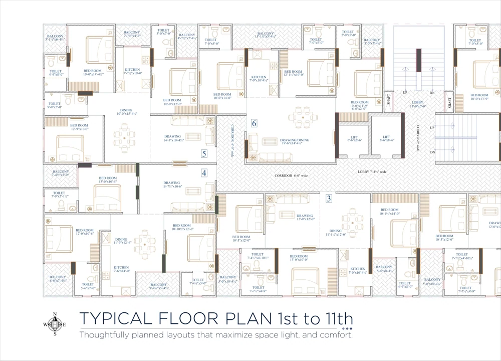 Kalyan Kohinoor Typical floor plan · 1st to 8th